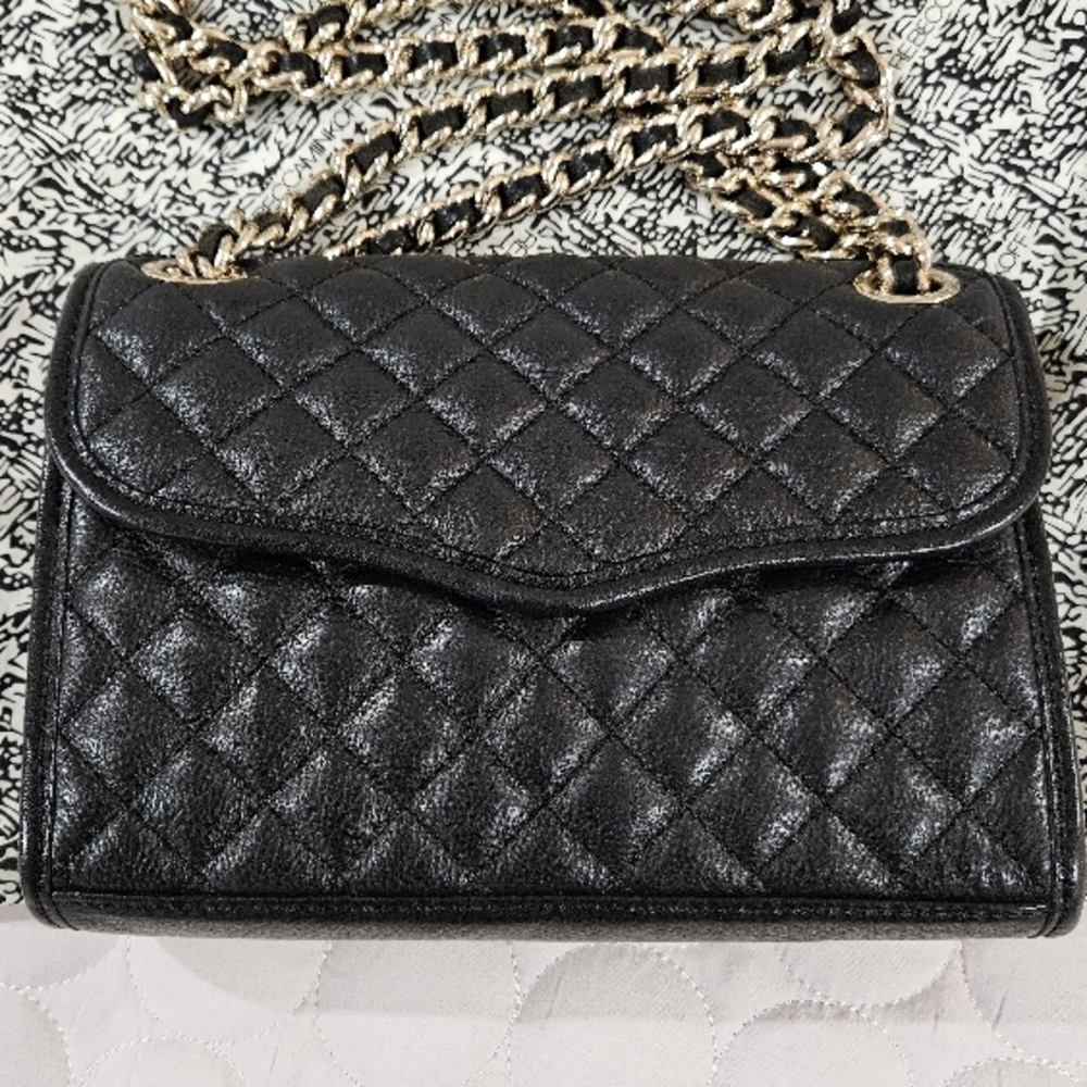 Rebecca Minkoff Black Quilted Chain Shoulder Bag